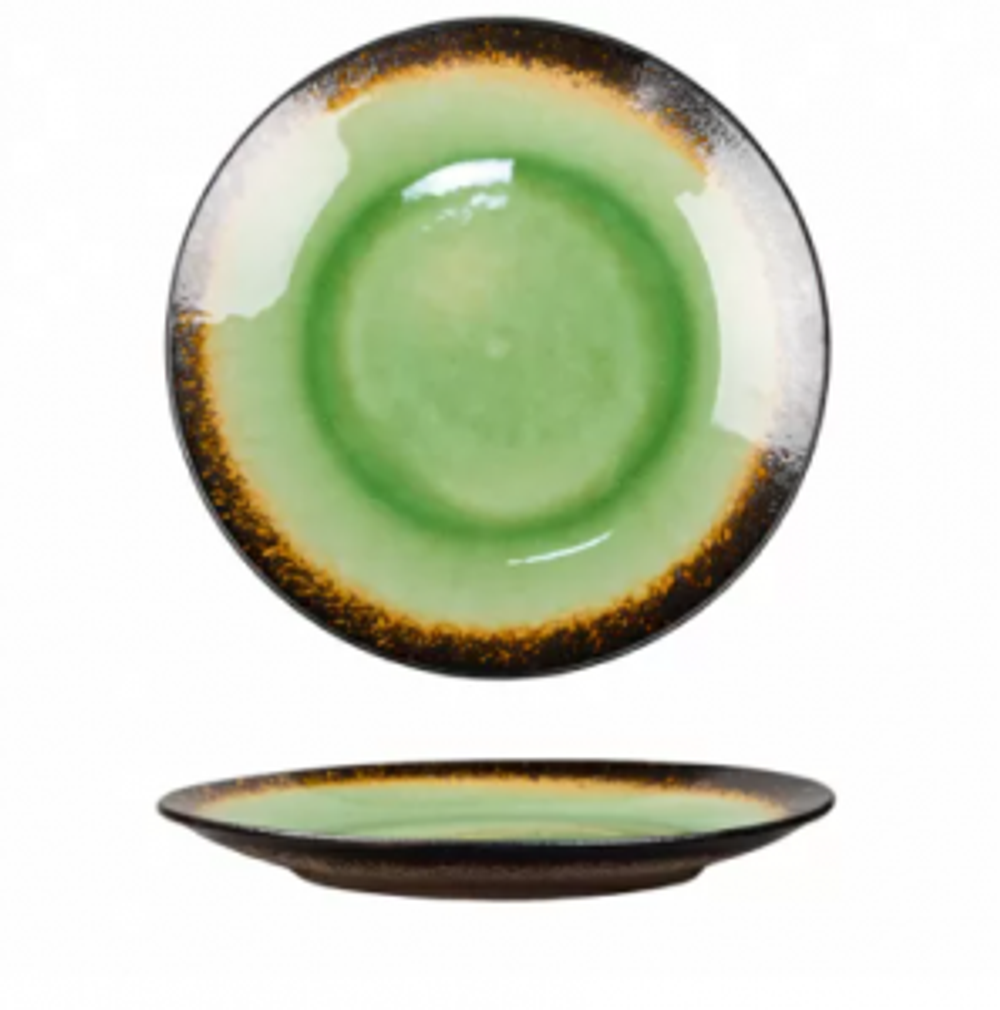 Тарелка d=20 см,каменная керамика,серия "2022 Spider Silk-Green" P.L.