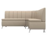 Диван кухонный угловой Кантри правый угол, Бежевый, Экокожа, 29451