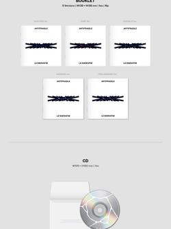 Альбом LE SSERAFIM - ANTIFRAGILE 2nd Mini Album COMPACT 5 Version SET