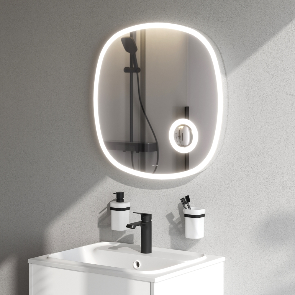 Зеркало с контурной LED-подсветкой, ИК сенсором и косметическим зеркалом, 65 см AM.PM Func M8FMOX0653SA