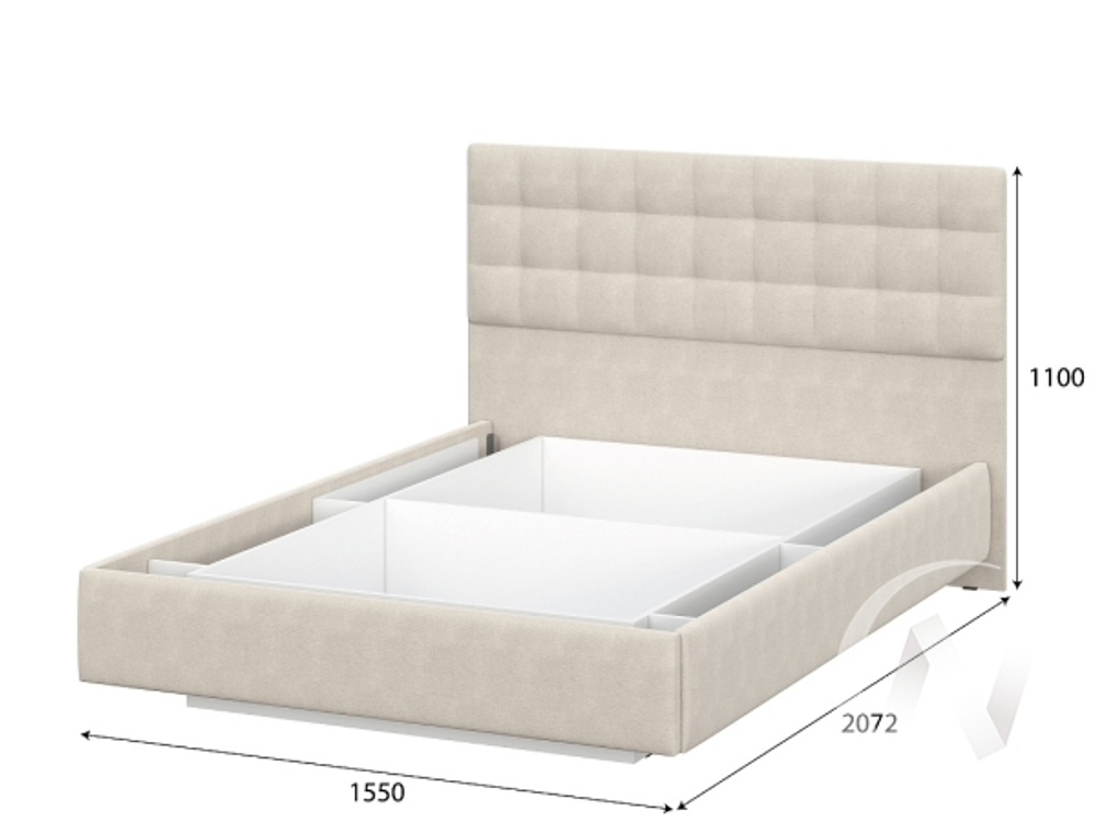 Кровать двойная №2 универсальная 1,4 Серия 2