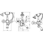 Смеситель для ванны с душем Boheme Tradizionale Oro 283