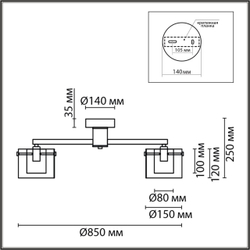 6587/8C MODERNI LN26 133 золото/прозрачный, металл/стекло Люстра потолочная E14 8*40W 220V VERDI