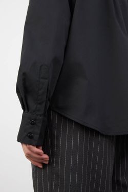 Свободная базовая рубашка из хлопка цвета антрацит