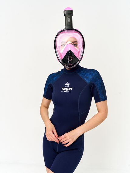 Маска полнолицевая Sargan Планета океан 2.0 черный/розовый