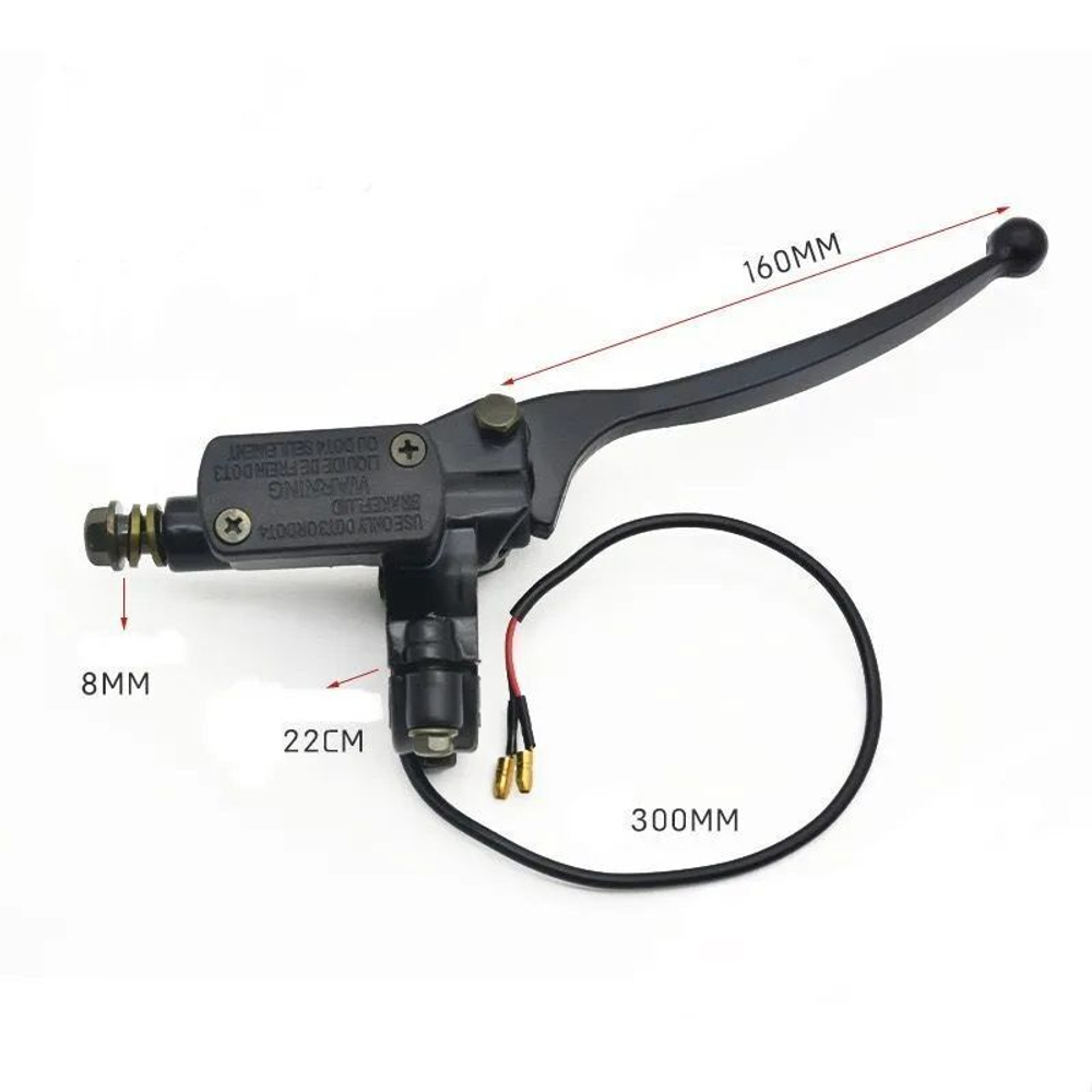 Ручка тормоза 8мм правая гидравлическая с датчиком для электровелосипеда скутера мотоцикла