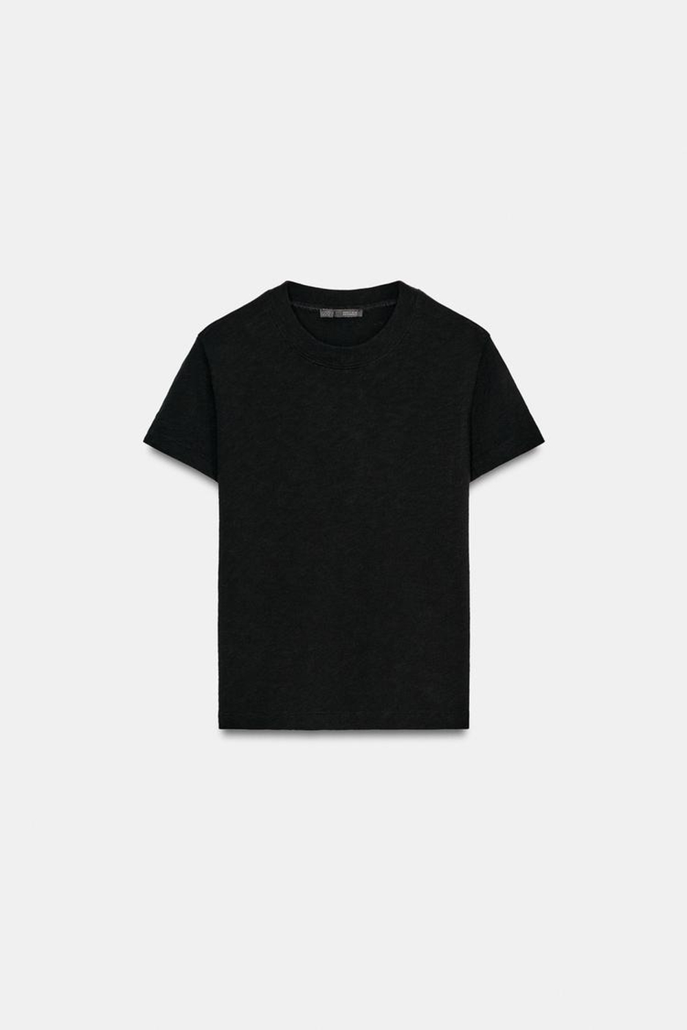 ZARA ФУТБОЛКА ИЗ ХЛОПКА ФЛАМЕ, ЧЕРНЫЙ