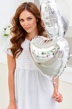 Хлопковая сорочка свободного силуэта (Размер: S) (Цвет: светло-серый)