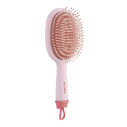 Solomeya Расческа Для Волос Массажная С отверстиями Для Джиббитсов Розовая Hair Brush Pink
