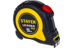 Рулетка Stayer LEADER 5м/19мм с автостопом в ударостойком обрезиненном корпусе 3402-05-19_z02