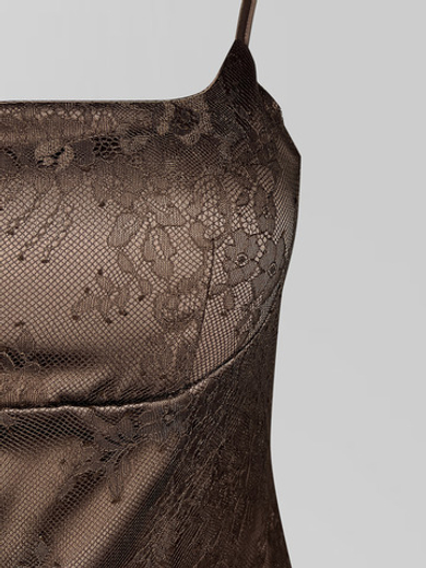 Платье Parijanka 836 кружевное удлиненное на тонких лямках