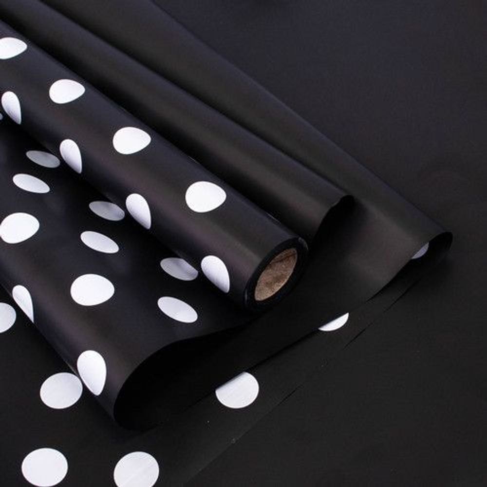 Пленка мат-я Горохи 58см*10м ЧЕРНЫЙ