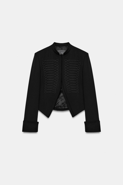 ZARA БЛЕЙЗЕР НА НАВЕСНЫХ ПЕТЛЯХ — ZW COLLECTION, ЧЕРНЫЙ