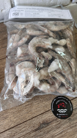 Креветка ваннамей сыро мороженная 26/30 в панцире