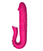 Розовый вибратор с клиторальной стимуляцией Tongue - 23,5 см. (Цвет: розовый)