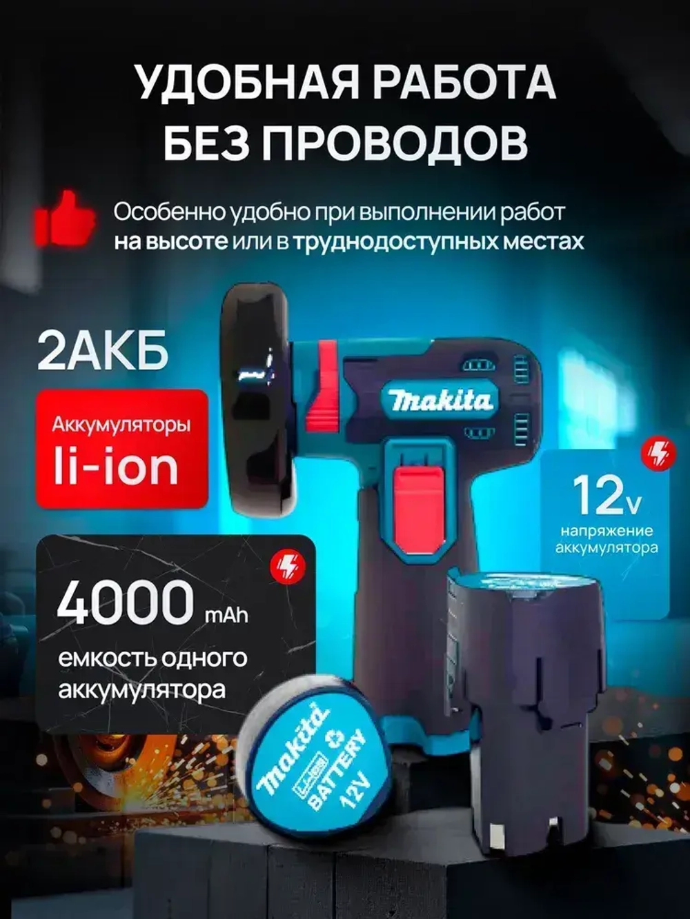 Болгарка аккумуляторная мини