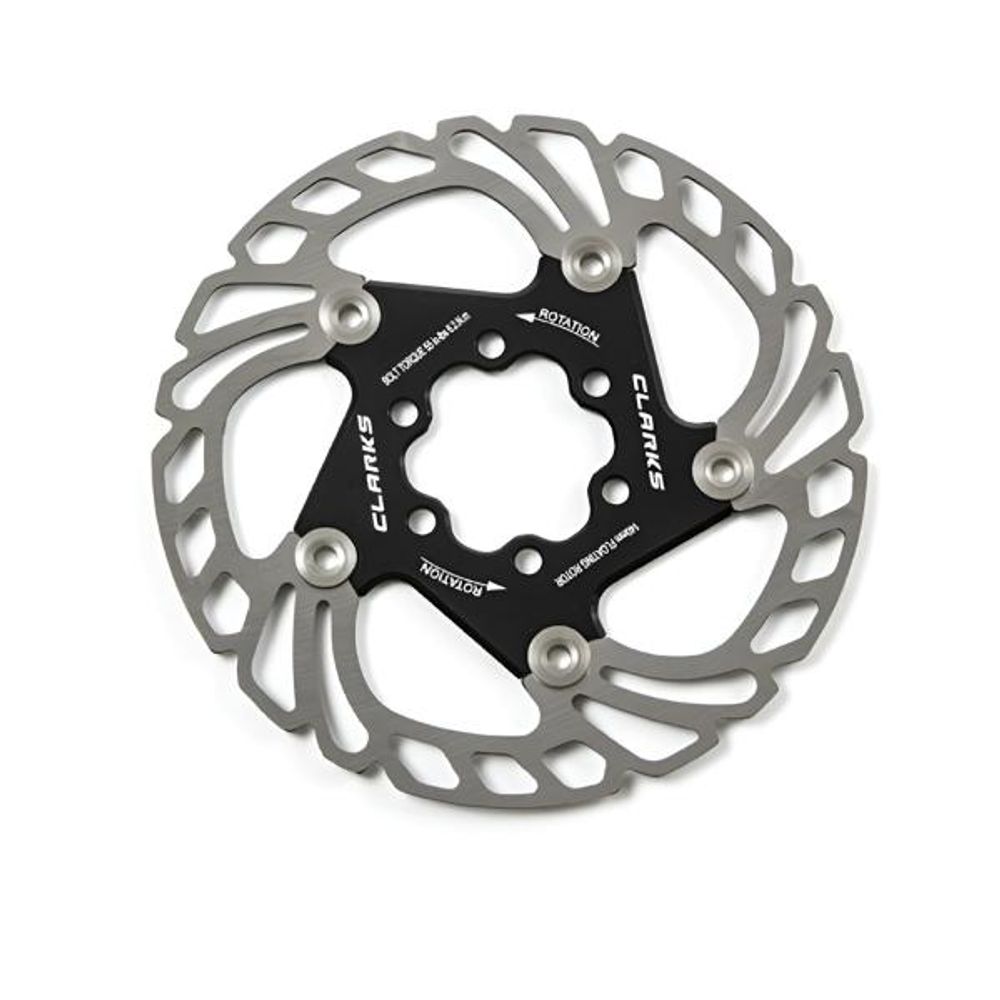 Диск тормозной (ротор) CLARKS CFR-AR18-140-BLK-AM 140мм плавающий на алюминиевом пауке (3-834)