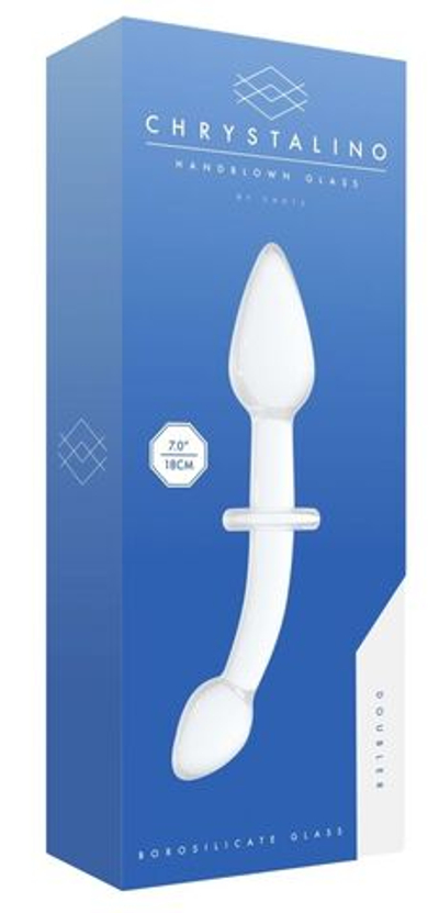 Белый двусторонний анальный стимулятор Doubler - 18 см. (Цвет: белый)