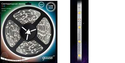 Лента LED 5050-SMD 7.2W 12V DC RGB