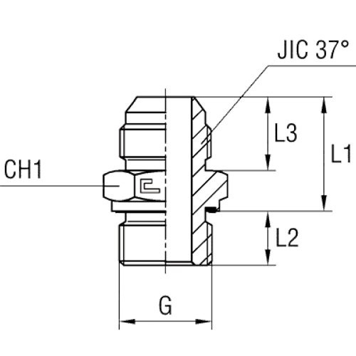 Штуцер FE10 JIC 9/16 - 16x1.5