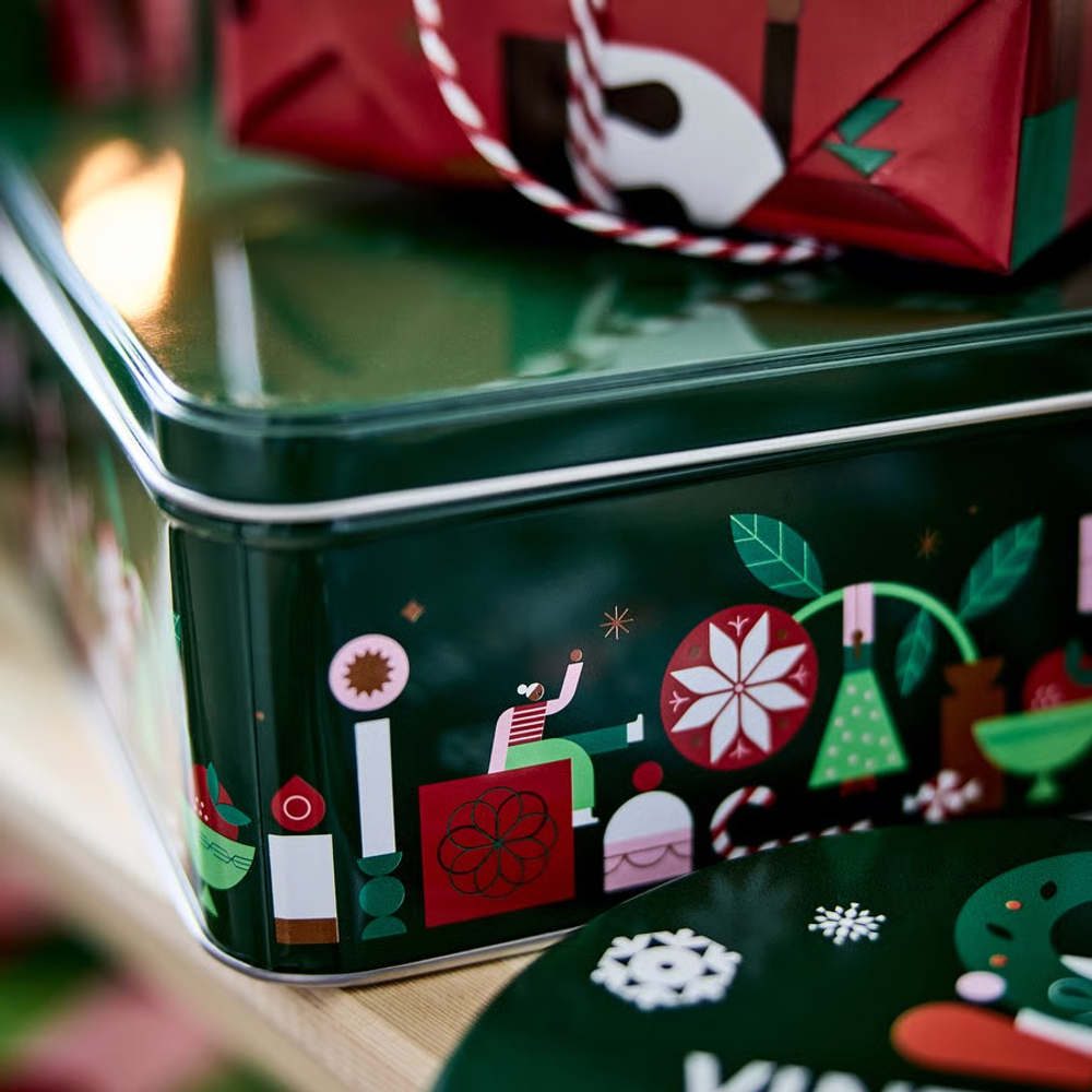 ВИНТЕРФИНТ VINTERFINT Банка с крышкой 29x20x8 см, зеленая