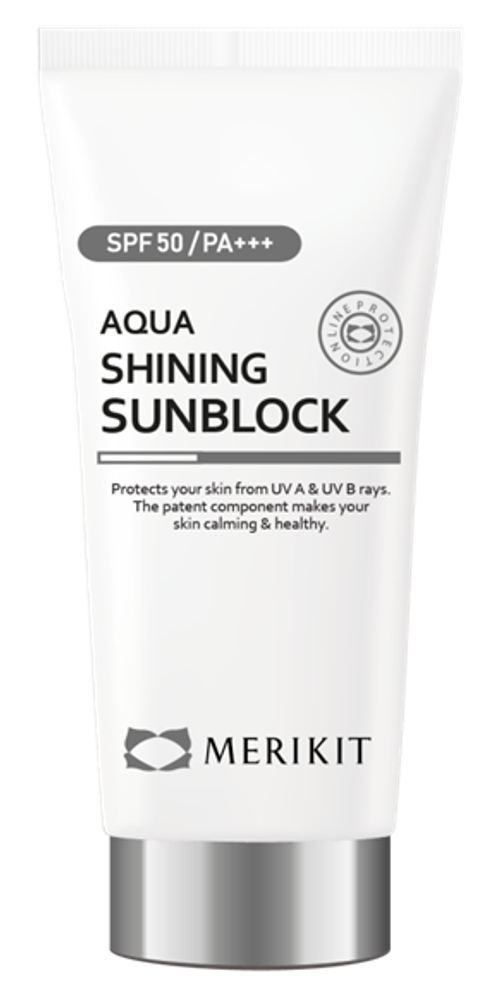 Merikit Крем солнцезащитный SPF50+ - Merikit Aqua Shining Sunblock SPF50+, 60 мл