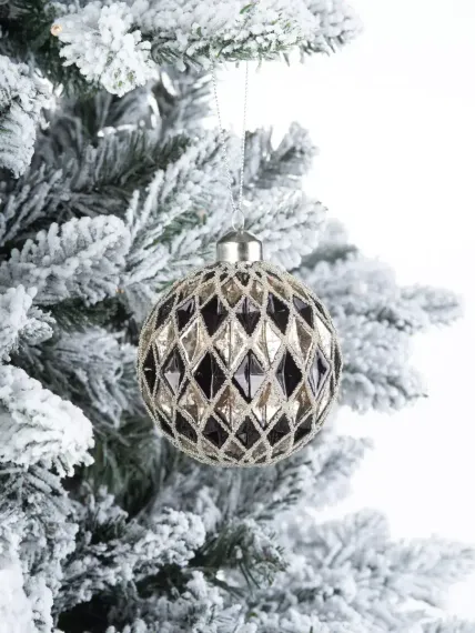 Винтажный стеклянный шар Драгоценные грани - Агат 10 см., 1 шт., Karlsbach (13140)