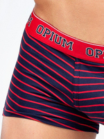 Мужские боксеры в полоску из мягкого хлопкового трикотажа (Размер: XXL) (Цвет: красный с синим)