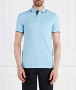 Поло PAUL CURVED BOSS GREEN - голубой(50469245)
