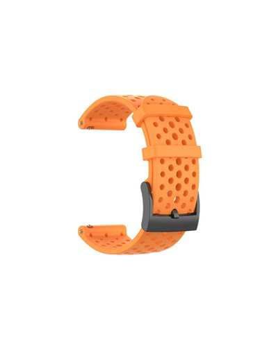 Силиконовый дышащий ремешок Suunto 24 mm для 9 / 9 Baro / 7 / D5 / Spartan Sport быстросъемный (Athletic 1) короткий (Оранжевый)