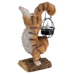 Светильник уличный ЭРА ERASF22-01 садовый на солнечной батарее садовый Кот Акробат 37 см