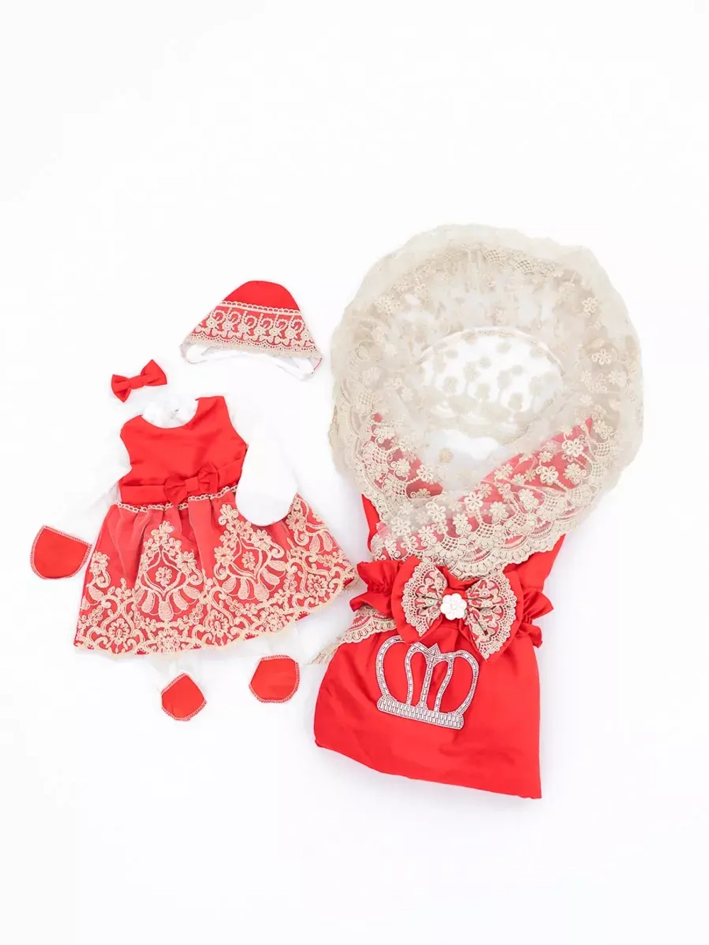 Комплект на выписку новорождённому с переноской зимний