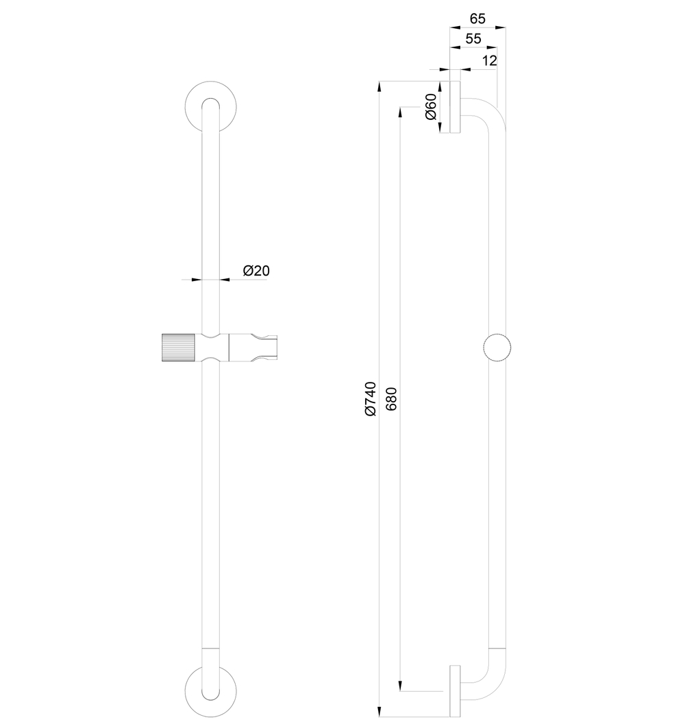 Душевая штанга WONZON & WOGHAND, Брашированное золото (WW-SL05-BG)