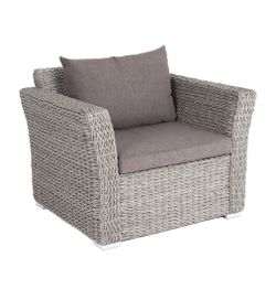 "Капучино" кресло из искусственного ротанга (гиацинт), цвет серый