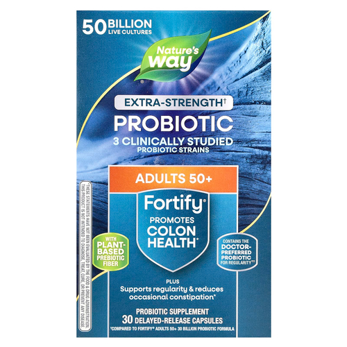 Nature's Way, Fortify®, пробиотик, для взрослых старше 50 лет, 50 млрд, 30 капсул с отсроченным высвобождением
