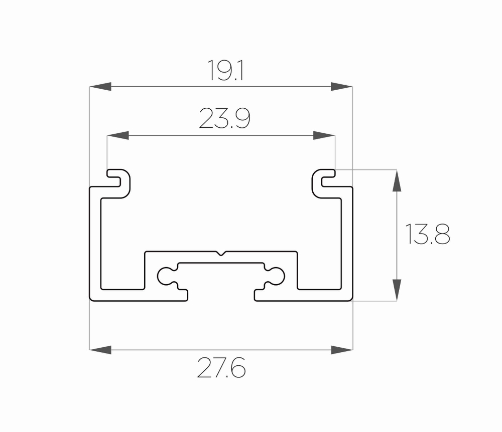 Профиль накладной алюминиевый LC-LP-1428-2 Anod