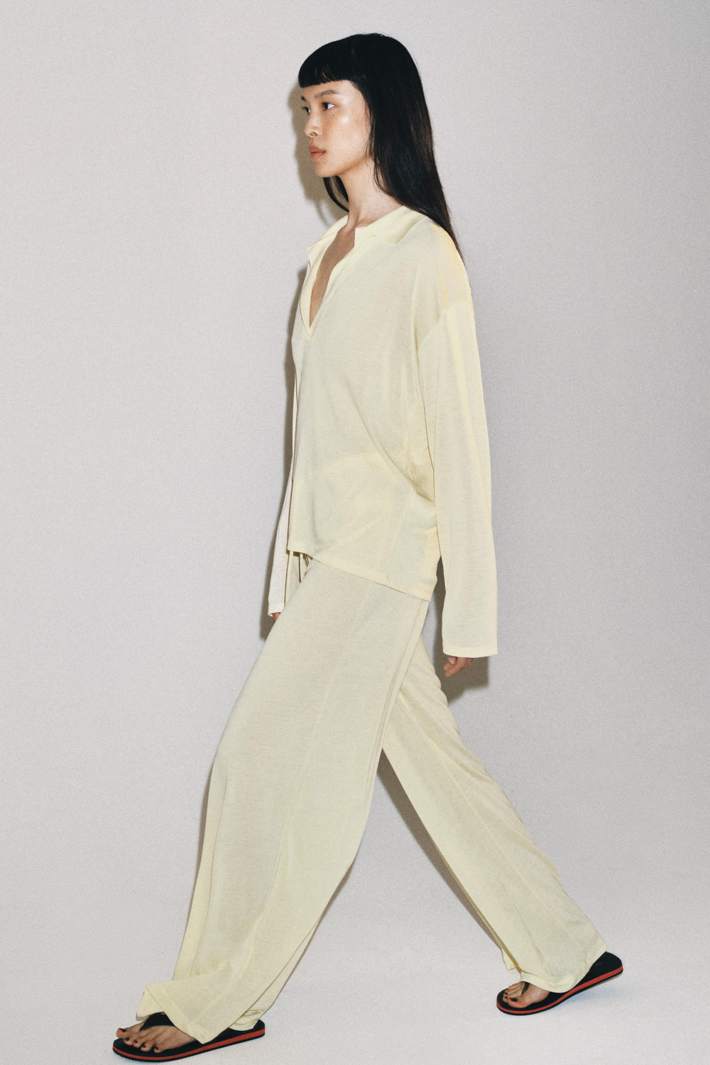 ZARA СВОБОДНОЕ ПОЛО С ДЛИННЫМИ РУКАВАМИ, ЖЕЛТЫЙ