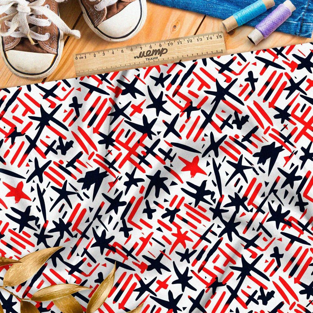 Ткань премиум таффета вибрирующие созвездия