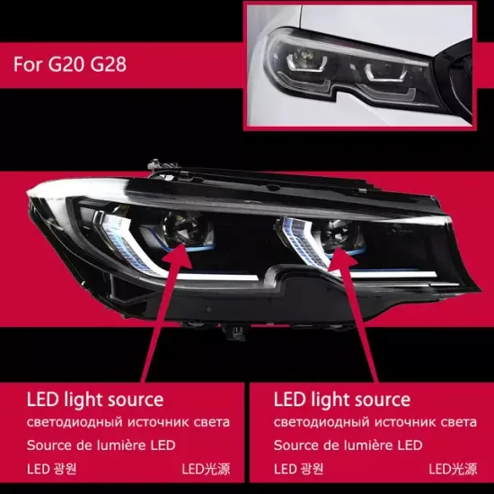 Передние фары БМВ 3 серии G20 / G28 2019-2021 V2 type
