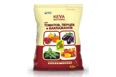 БиоПочвоГрунт с биогумусом ГЕРА KEVA BIOTERRA для томатов и перцев 10л.