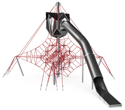 Большая сеть с подвесной кабиной и изогнутым туннелем