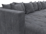 Диван П-образный Лига-052 НПБ МегаЛонг, BRUT 16 ВЕЛЮР темно-серый