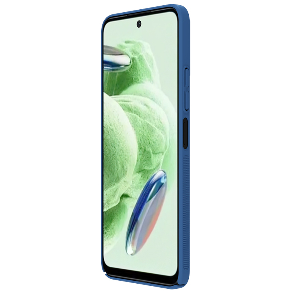 Чехол синего цвета с защитной шторкой для задней камеры от Nillkin для Xiaomi Redmi 12 4G, Note 12R 5G и Poco M6 Pro 5G, серия CamShield Case