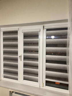 Рулонные шторы день-ночь кассетные с направляющими