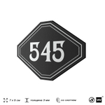 Номерок на дверь квартиры 545, для кабинета, офиса, шильдик 9 х 7 см, черный, Айдентика Технолоджи