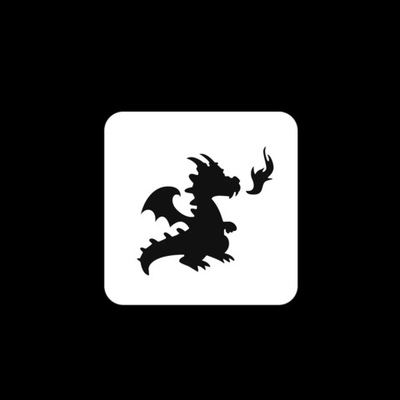 Трафарет для аквагрима квадратный "Дракон" 6 на 6 см