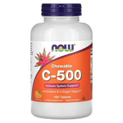 Now Foods C-500 100 жевательных таблеток, Витамин С с апельсиновым вкусом