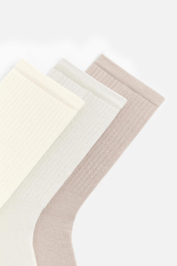 ZARA НАБОР ИЗ ТРЕХ ПАР НОСКОВ В РУБЧИК, РАЗНОЦВЕТНЫЙ