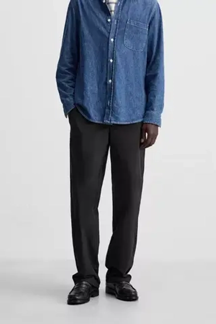 ZARA БРЮКИ-ДЖОГГЕРЫ STRAIGHT FIT, АНТРАЦИТОВО-СЕРЫЙ