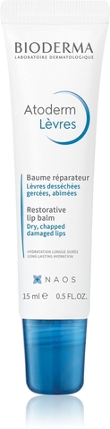 Bioderma Atoderm Lip Balm - Восстанавливающий бальзам для сухих губ, 15 ml